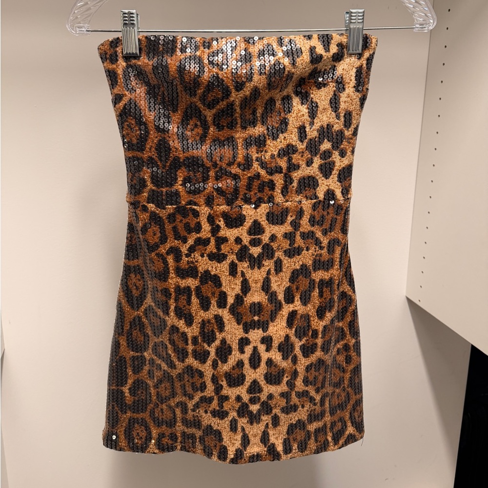 Edikted Leopard Sequin Dress $30